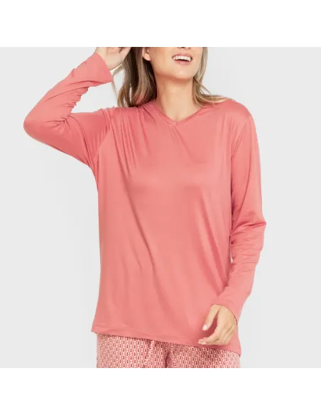 Pijama mulher soft Leonor marsala