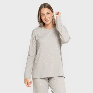 Pijama mulher soft Ambarina cinza