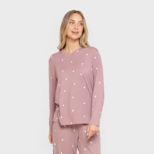 Pijama mulher soft Choer beringela seco