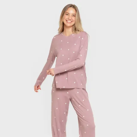 Pijama mulher soft Choer beringela seco