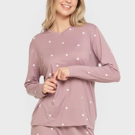 Pijama mulher soft Choer beringela seco