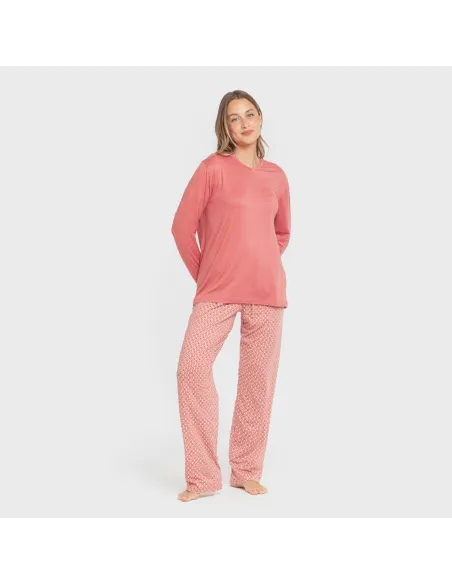 Pijama mulher soft Leonor marsala