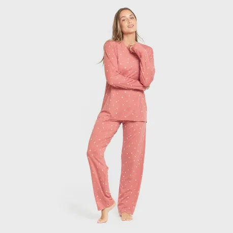Pijama mulher soft Ambarina marsala