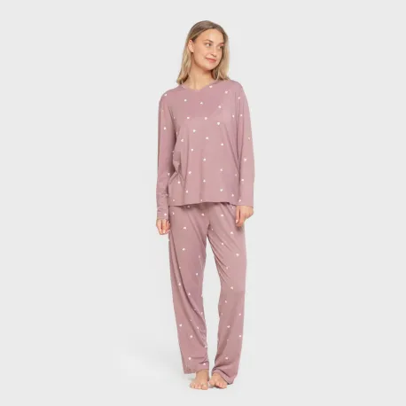 Pijama mulher soft Choer beringela seco