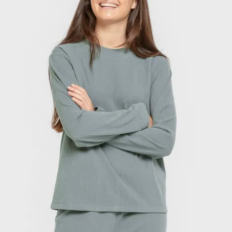 Pijama canelado Raya ancha