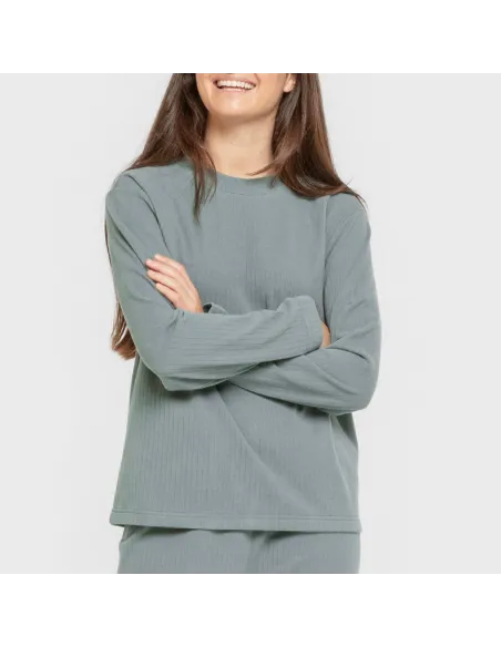 Pijama canelado Raya ancha