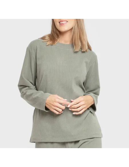 Pijama canelado Raya ancha