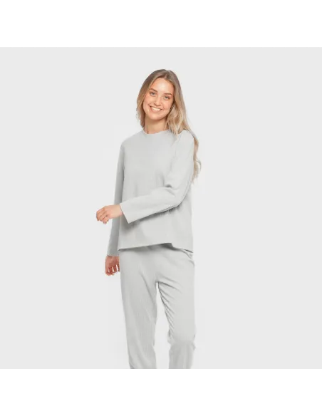 Pijama canelado Raya ancha Pijama canelado Raya ancha