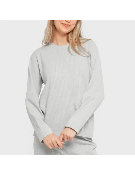 Pijama canelado Raya ancha Pijama canelado Raya ancha