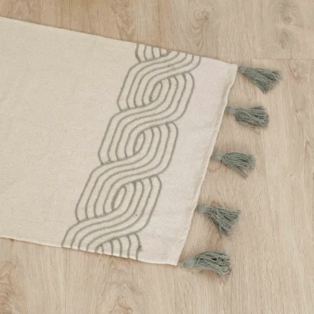 Tapete algodão Verso verde seco