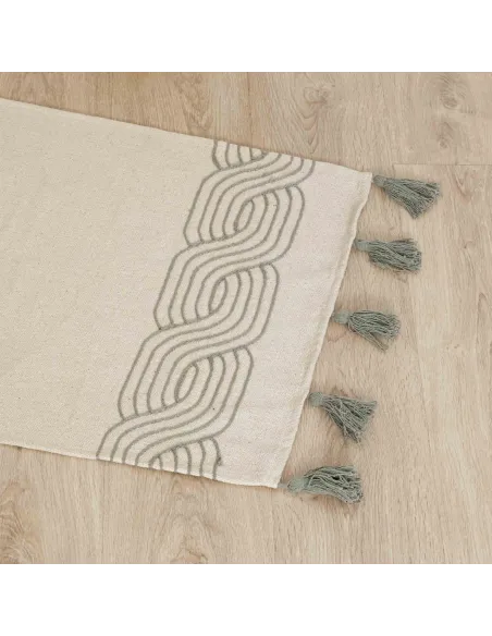 Tapete algodão Verso verde seco Tapete algodão Verso verde seco