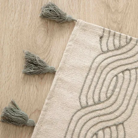 Tapete algodão Verso verde seco