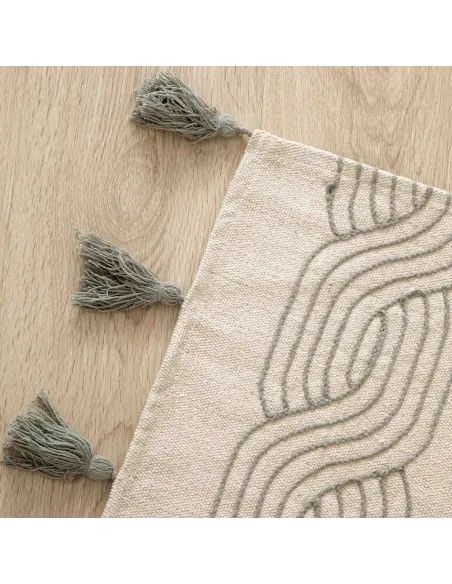 Tapete algodão Verso verde seco Tapete algodão Verso verde seco