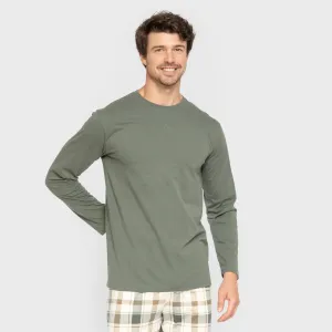 Pijama algodão homem Cuadro Noric verde