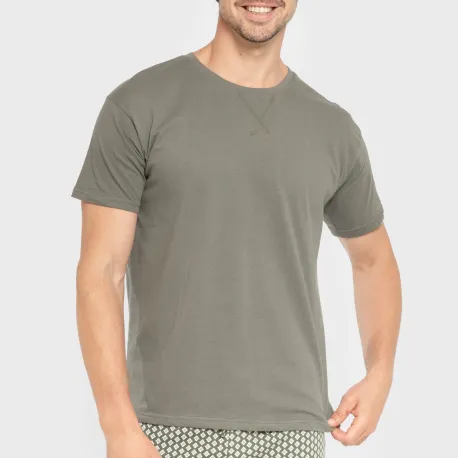 Pijama curto algodão homem Sassy verde caça