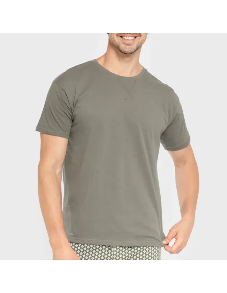 Pijama curto algodão homem Sassy verde caça Pijama curto algodão homem Sassy verde caça