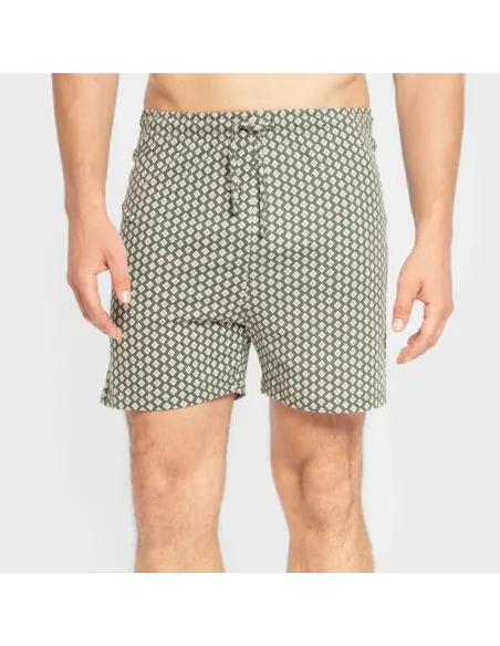 Pijama curto algodão homem Sassy verde caça Pijama curto algodão homem Sassy verde caça