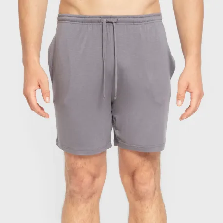 Pijama curto viscosa homem cinza azulado