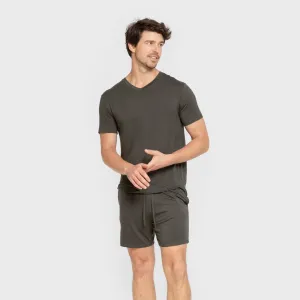 Pijama curto viscosa homem verde oscuro 2