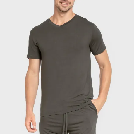 Pijama curto viscosa homem verde oscuro