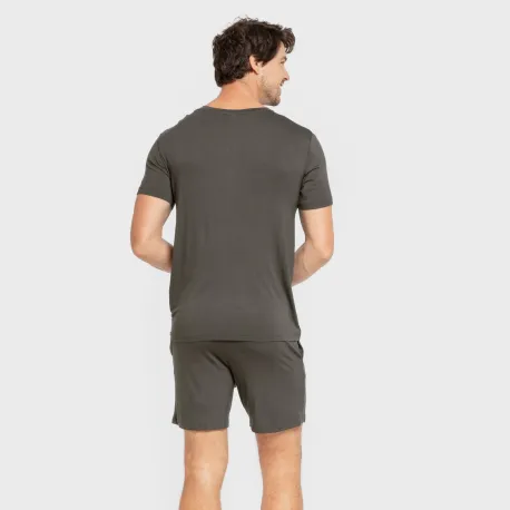 Pijama curto viscosa homem verde oscuro