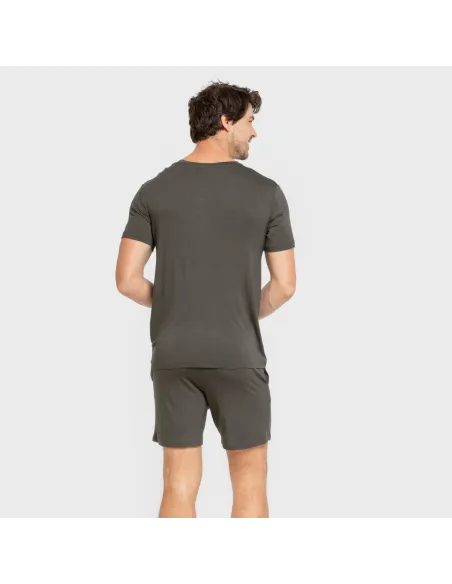 Pijama curto viscosa homem verde oscuro