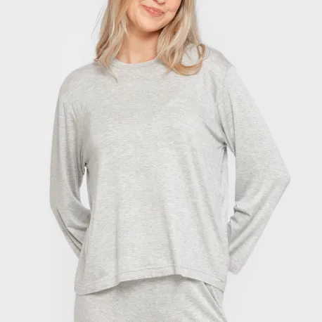 Pijama comprido viscosa mulher liso