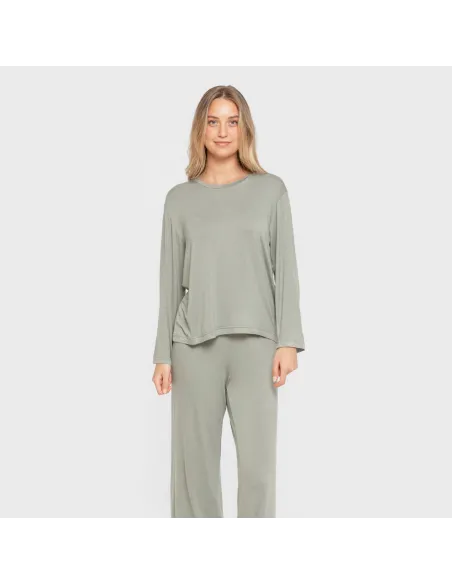 Pijama comprido viscosa mulher liso Pijama comprido viscosa mulher liso