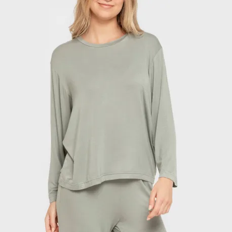 Pijama comprido viscosa mulher liso