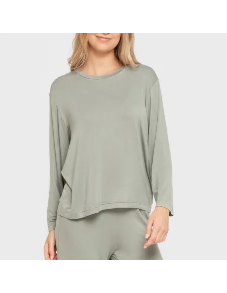 Pijama comprido viscosa mulher liso Pijama comprido viscosa mulher liso