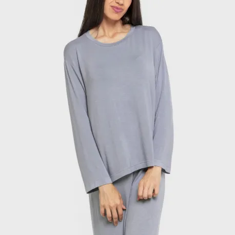 Pijama comprido viscosa mulher liso