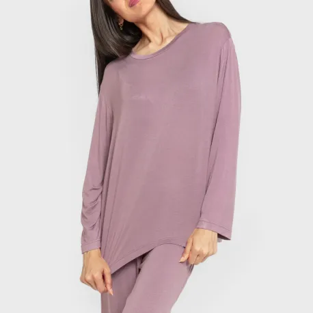 Pijama comprido viscosa mulher liso