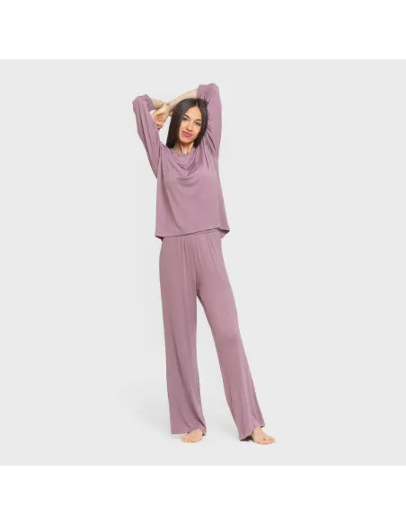 Pijama comprido viscosa mulher liso Pijama comprido viscosa mulher liso