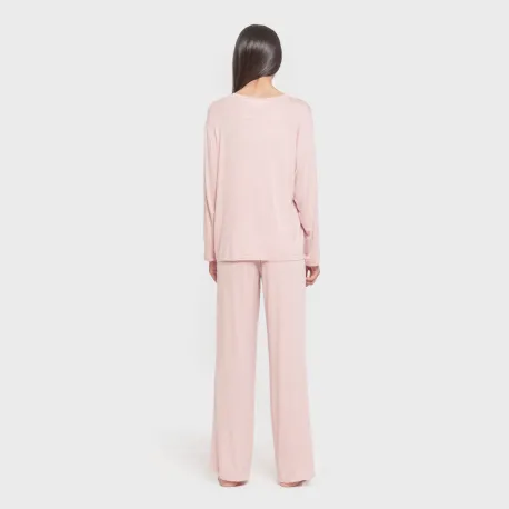 Pijama comprido viscosa mulher liso