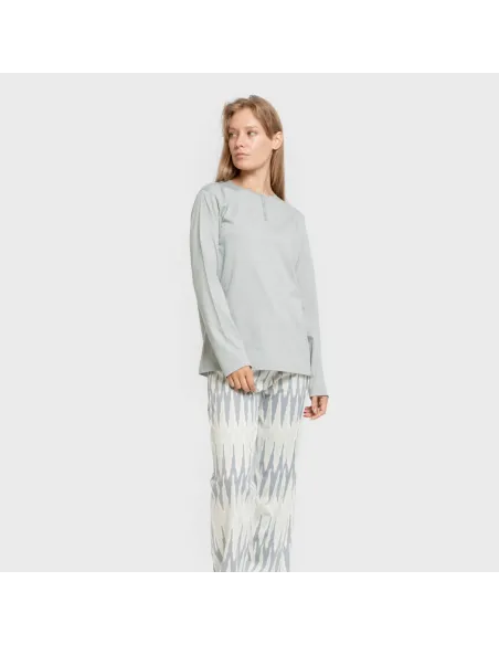 Pijama algodão Lalita água marinha