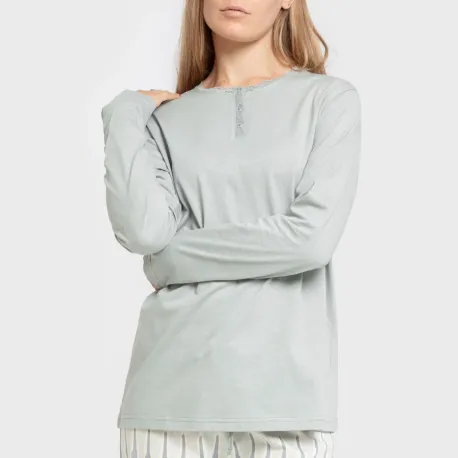 Pijama algodão Lalita água marinha