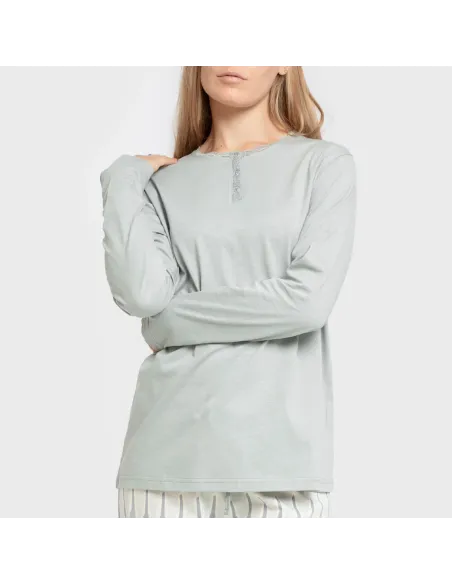 Pijama algodão Lalita água marinha