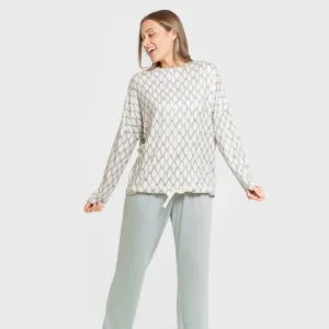 Pijama comprido Secret mulher Orlando azul 2