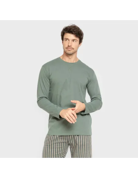 Pijama homem flanela Raya Marsellita verde - arena