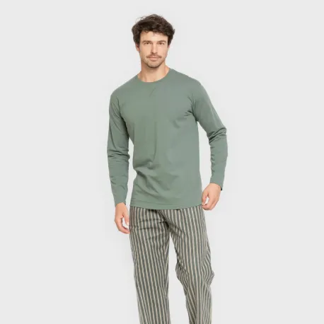 Pijama homem flanela Raya Marsellita verde - arena
