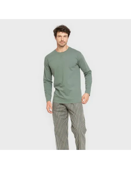 Pijama homem flanela Raya Marsellita verde - arena
