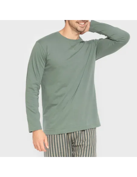 Pijama homem flanela Raya Marsellita verde - arena