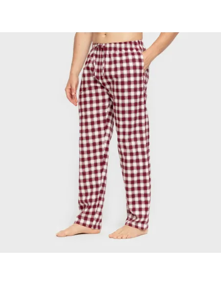 Pijama homem flanela Cuadro Gustavo bordeaux Pijama homem flanela Cuadro Gustavo bordeaux