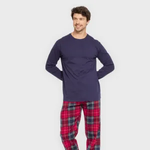 Pijama homem flanela Cuadro Bilbo azul marino 2