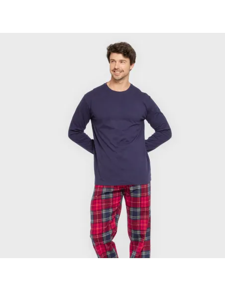 Pijama homem flanela Cuadro Bilbo azul marino Pijama homem flanela Cuadro Bilbo azul marino