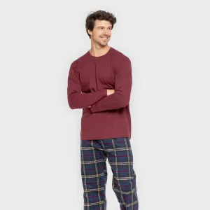 Pijama homem flanela Cuadro Tejada bordeaux 2