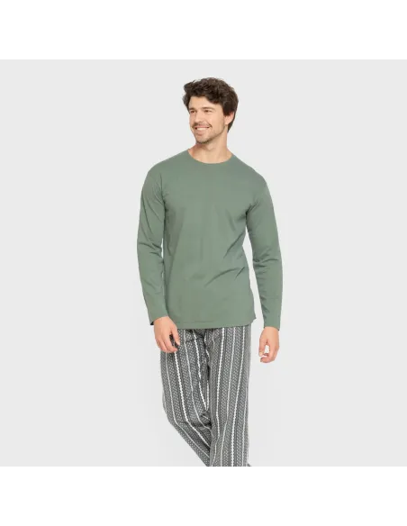 Pijama homem flanela Cronos verde Pijama homem flanela Cronos verde