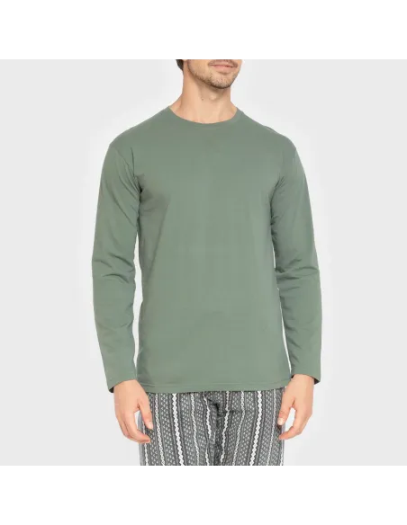 Pijama homem flanela Cronos verde Pijama homem flanela Cronos verde