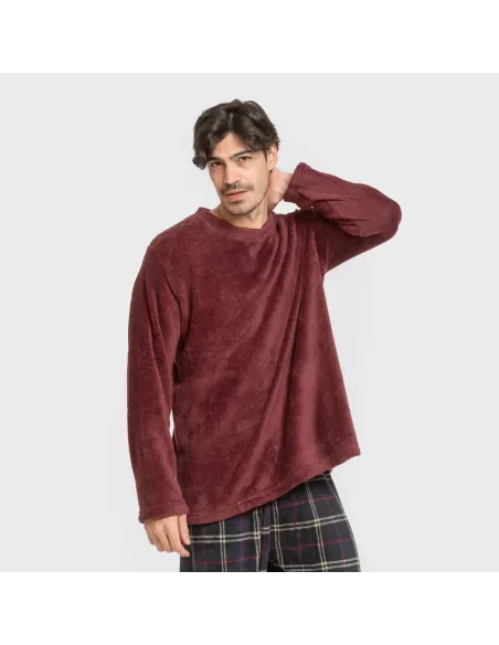 Pijama coral homem Cuadro Tejada bordeaux