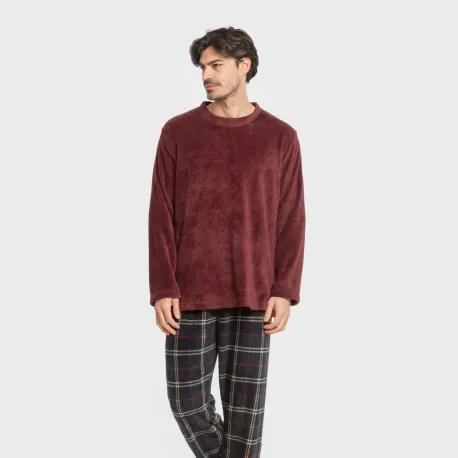 Pijama coral homem Cuadro Tejada bordeaux